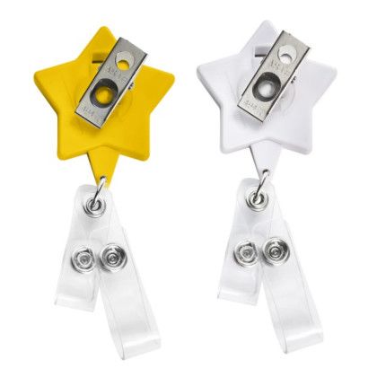 Custom Jumbo Anti-Microbial Star 2-Strap Badge Reel - Back