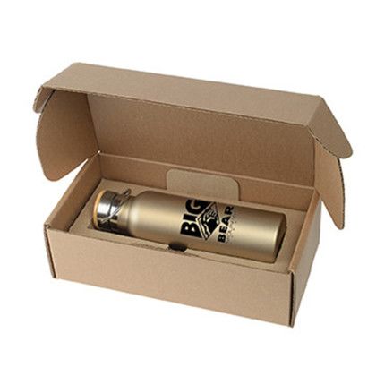 Custom 21 oz Breckenridge Stainless Steel Bottle with Gift Box - Gold Side View Custom 21 oz Breckenridge Stainless Steel Bottle with Gift Box - Gold Side View
