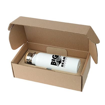 Custom 21 oz Breckenridge Stainless Steel Bottle with Gift Box - White Side View Custom 21 oz Breckenridge Stainless Steel Bottle with Gift Box - White Side View