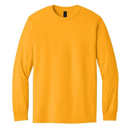 Custom Gildan - Heavy Cotton 100% Cotton Long Sleeve T-Shirt - Gold Front View Custom Gildan - Heavy Cotton 100% Cotton Long Sleeve T-Shirt - Gold Front View