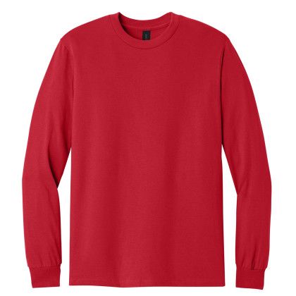 Custom Gildan - Heavy Cotton 100% Cotton Long Sleeve T-Shirt - Red Front View Custom Gildan - Heavy Cotton 100% Cotton Long Sleeve T-Shirt - Red Front View
