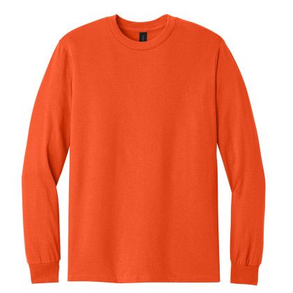 Custom Gildan - Heavy Cotton 100% Cotton Long Sleeve T-Shirt - Orange Front View Custom Gildan - Heavy Cotton 100% Cotton Long Sleeve T-Shirt - Orange Front View