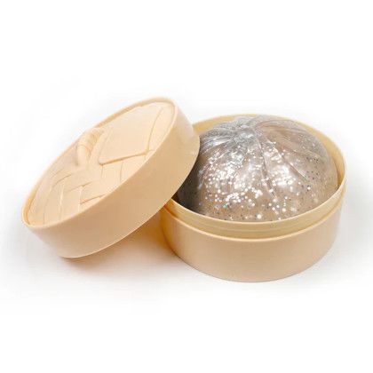 Custom Dumpling Delight Glittery Stress Reliever - Silver 