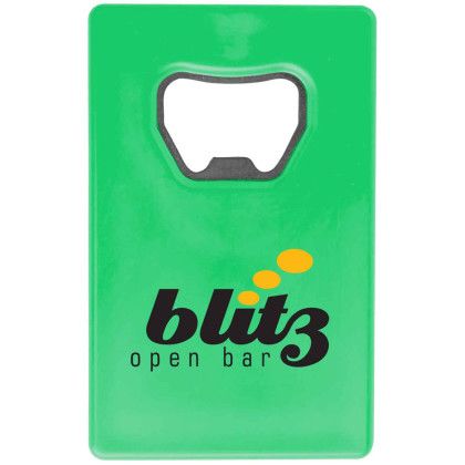 Custom Credit Card Bottle Opener - Green Custom Credit Card Bottle Opener - Green