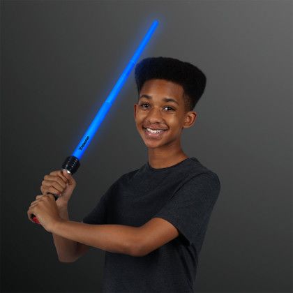 Custom Expandable Blue Saber Light Up Swords - In Use Custom Expandable Blue Saber Light Up Swords - In Use