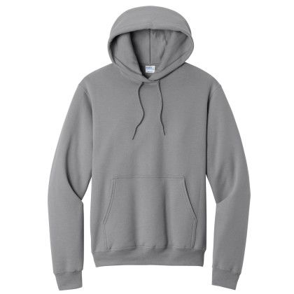 Custom Port & Company Full Color Core Fleece Pullover Hooded Sweatshirt - Medium Gray