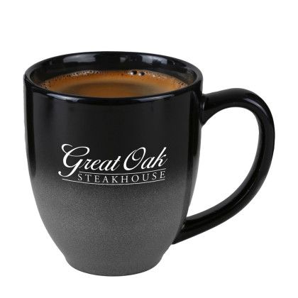 Custom 16 oz. Bistro Ombre Ceramic Mug - Grey Custom 16 oz. Bistro Ombre Ceramic Mug - Grey