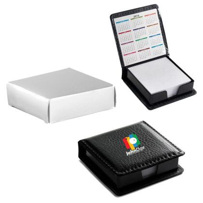 Custom Leatherette Flip-Top Calendar Box with White Note Paper Custom Leatherette Flip-Top Calendar Box with White Note Paper