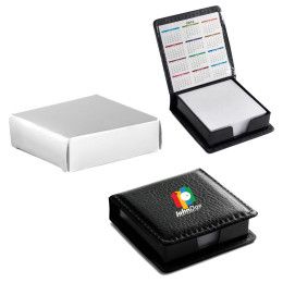 Custom Leatherette Flip-Top Calendar Box with White Note Paper Custom Leatherette Flip-Top Calendar Box with White Note Paper