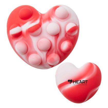 Custom Heart Push Pop Ball - Red with White Custom Heart Push Pop Ball - Red with White