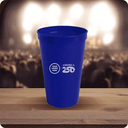 Custom 22 oz. Stadium Cup - Royal Blue Lifestyle View 