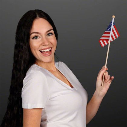 Custom 5.5" x 4" Small American Flag on a Stick (NON-Light Up) - Lifestyle View 