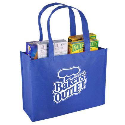 Custom rPET Non-Woven Shopping Tote - Royal blue
