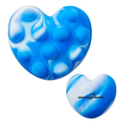 Custom Heart Push Pop Ball - Blue with White Custom Heart Push Pop Ball - Blue with White