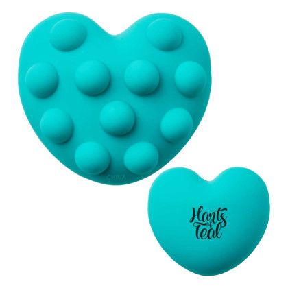 Custom Heart Push Pop Ball - Teal Custom Heart Push Pop Ball - Teal