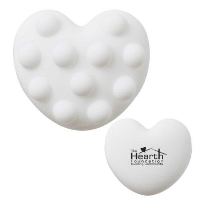Custom Heart Push Pop Ball - White Custom Heart Push Pop Ball - White