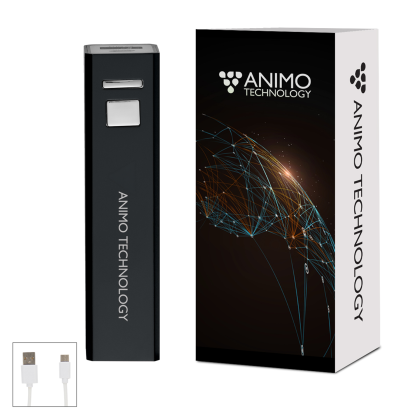Custom UL Listed 2,200 mAh On-The-Go Power Bank 2.0 With Custom Box - Black Custom UL Listed 2,200 mAh On-The-Go Power Bank 2.0 With Custom Box - Black