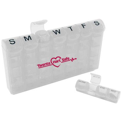 Custom 28 Compartment Med Minder - Translucent Clear 