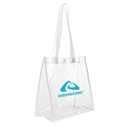 Custom Clear Stadium Tote - White Angle View Custom Clear Stadium Tote - White Angle View