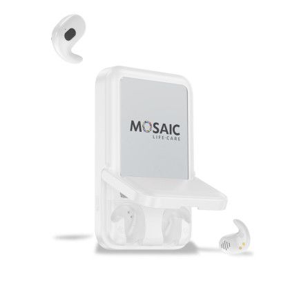Custom Arcadia Power Bank with Ear Buds - White Custom Arcadia Power Bank with Ear Buds - White