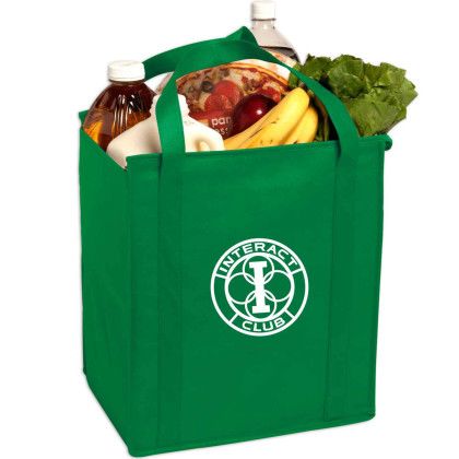 Custom Insulated Large Non-Woven Grocery Tote - Kelly green Custom Insulated Large Non-Woven Grocery Tote - Kelly green