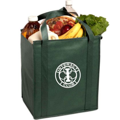Custom Insulated Large Non-Woven Grocery Tote - Hunter green Custom Insulated Large Non-Woven Grocery Tote - Hunter green