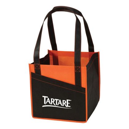 Custom Cube Non-Woven Utility Tote - Orange Custom Cube Non-Woven Utility Tote - Orange