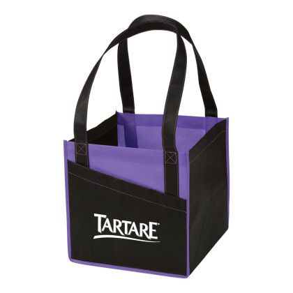 Custom Cube Non-Woven Utility Tote - Purple Custom Cube Non-Woven Utility Tote - Purple