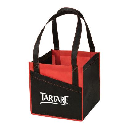 Custom Cube Non-Woven Utility Tote - Red Custom Cube Non-Woven Utility Tote - Red