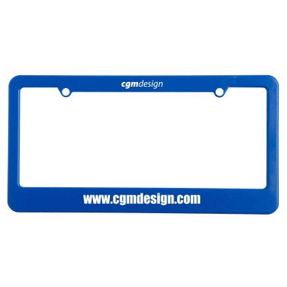 Custom License Plate Frame: 2 Hole With Straight Bottom - Blue Custom License Plate Frame: 2 Hole With Straight Bottom - Blue