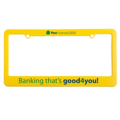 Custom License Plate Frame: 2 Hole With Straight Bottom - Yellow Custom License Plate Frame: 2 Hole With Straight Bottom - Yellow