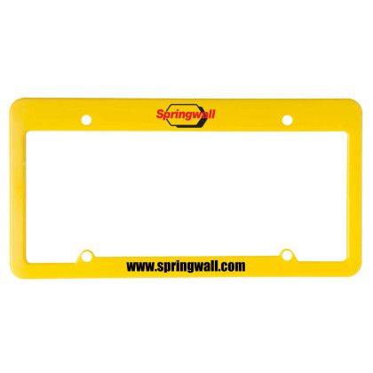 Custom License Plate Frame: 4 Hole With Straight Top - Yellow Custom License Plate Frame: 4 Hole With Straight Top - Yellow