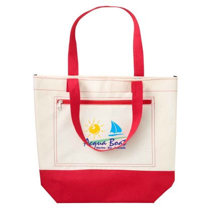 Custom Marina Nautical Tote - Red Custom Marina Nautical Tote - Red