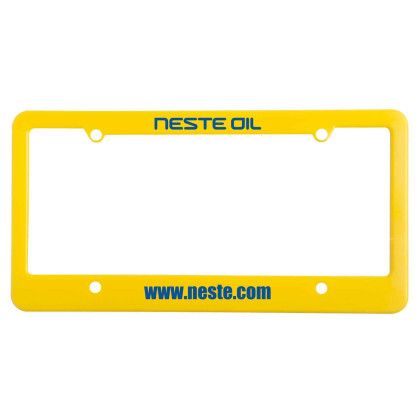 Custom License Plate Frame: 4 Hole With Straight Bottom - Yellow Custom License Plate Frame: 4 Hole With Straight Bottom - Yellow