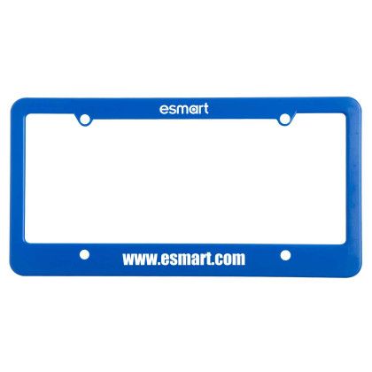 Custom License Plate Frame: 4 Hole With Straight Bottom - Blue Custom License Plate Frame: 4 Hole With Straight Bottom - Blue
