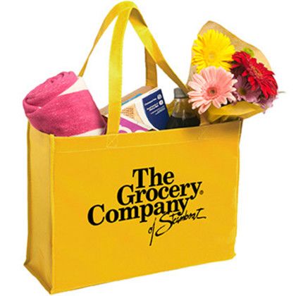 Custom Non-Woven Shopping Tote - Gold Custom Non-Woven Shopping Tote - Gold