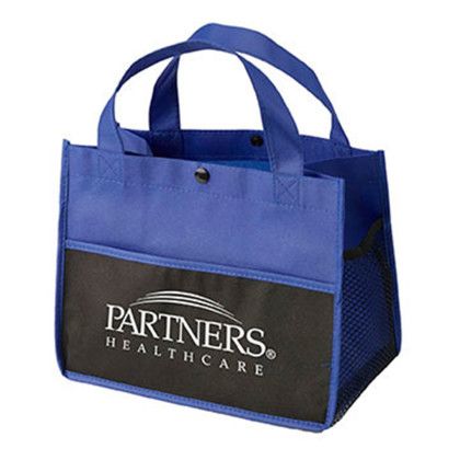 Custom Mini Snap Non-Woven Lunch Tote - Royal blue Custom Mini Snap Non-Woven Lunch Tote - Royal blue