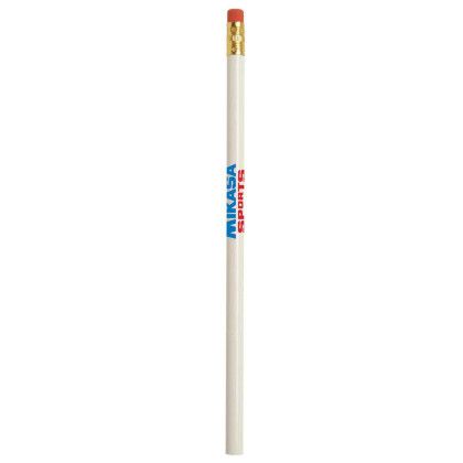 Custom Jo-Bee Economy Line Round Pencil - White Custom Jo-Bee Economy Line Round Pencil - White