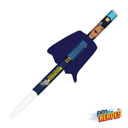 Custom Pen Heroes Hometown Series - Male with Cape - Blue Custom Pen Heroes Hometown Series - Male with Cape - Blue