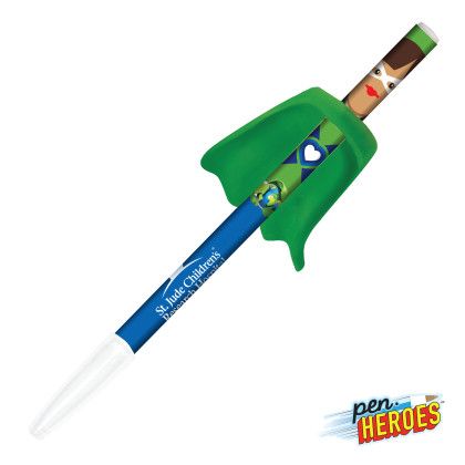 Custom Pen Heroes Awareness Series - Female with Cape - Green Custom Pen Heroes Awareness Series - Female with Cape - Green