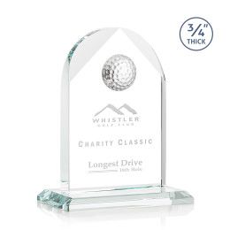 Custom Small Starfire Blake Golf Award - Etched