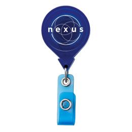 Custom Jumbo Translucent Round Badge Reel - Blue