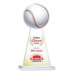 Custom Large Clear Edenwood Baseball Award - Full Color Custom Large Clear Edenwood Baseball Award - Full Color