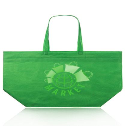 Custom Budget Non-Woven Shopper Tote Bags - Lime Green Custom Budget Non-Woven Shopper Tote Bags - Lime Green