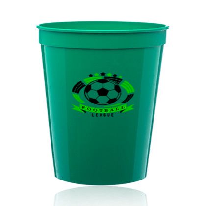 Custom 32 oz. Plastic Stadium Cups - Kelly Green Custom 32 oz. Plastic Stadium Cups - Kelly Green