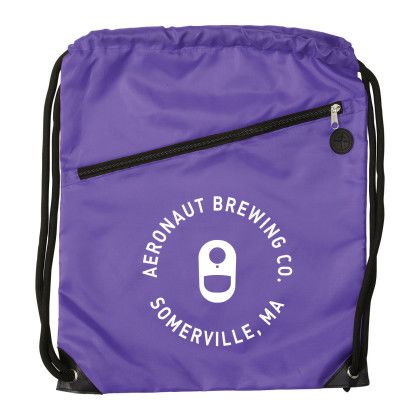 Custom Prevail Drawstring Backpack - Purple Custom Prevail Drawstring Backpack - Purple