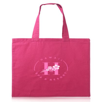 Custom 4 oz Color Cotton Canvas Tote Bags - Hot Pink Custom 4 oz Color Cotton Canvas Tote Bags - Hot Pink