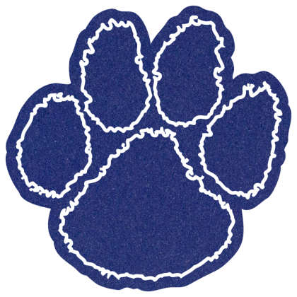 Imprinted Foam Paw Mitt 12 in - Royal Blue