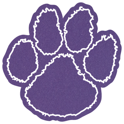 Imprinted Foam Paw Mitt 12 in - Purple