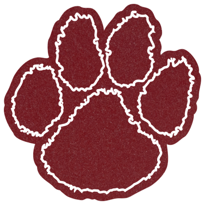 Imprinted Foam Paw Mitt 12 in - Maroon
